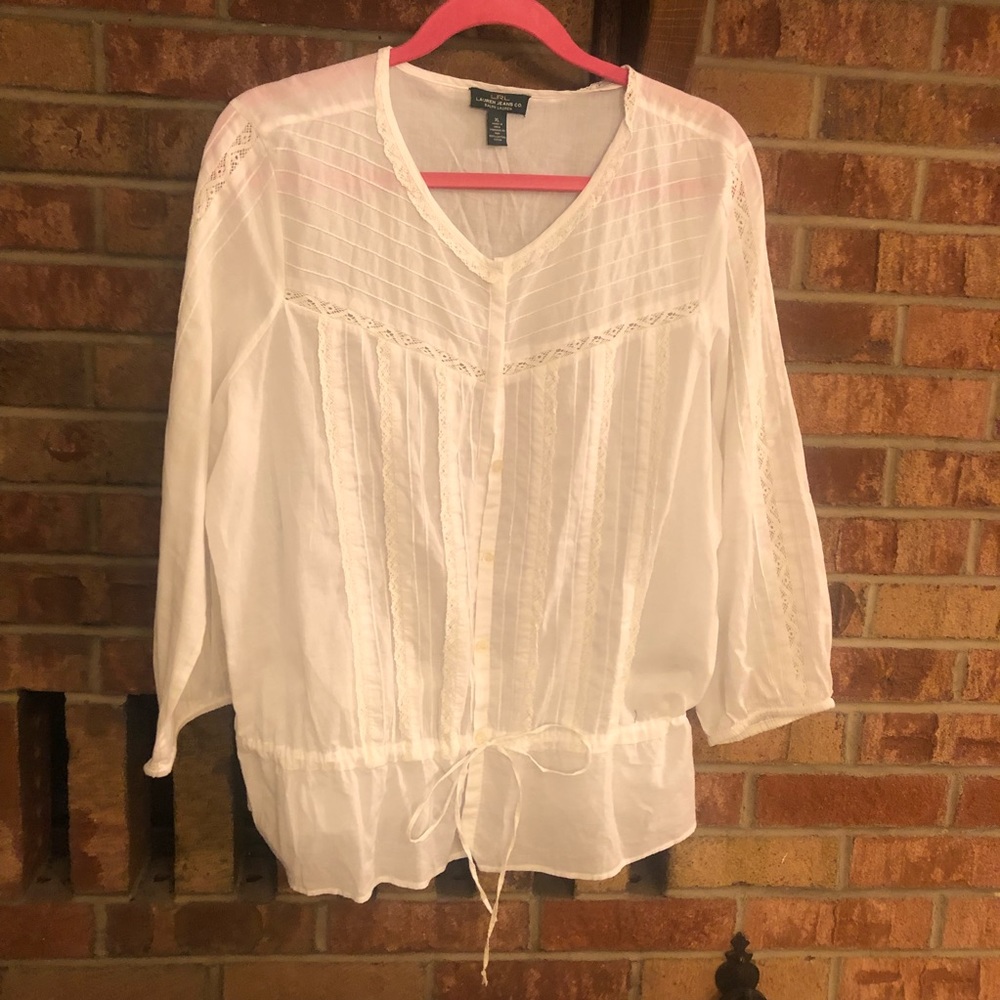 Pretty button up top